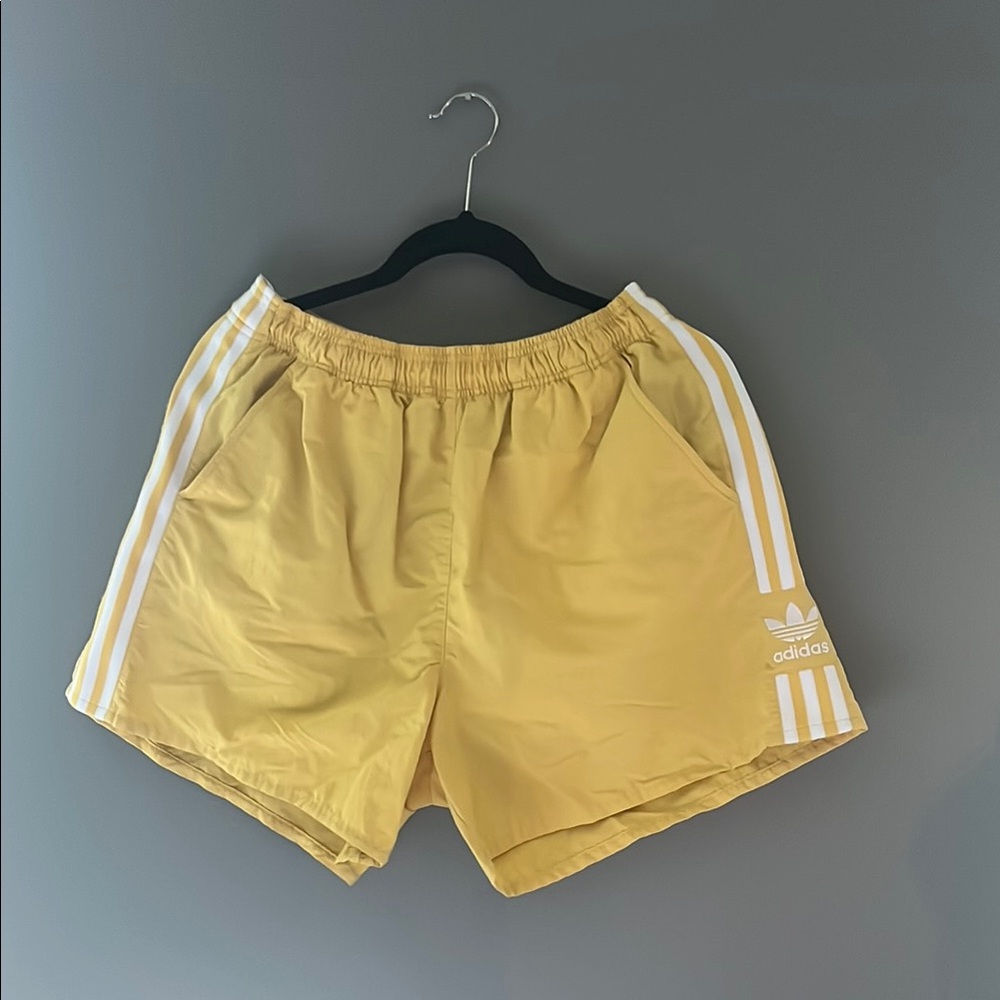 Adidas Mustard Yellow Retro Style Sports Shorts